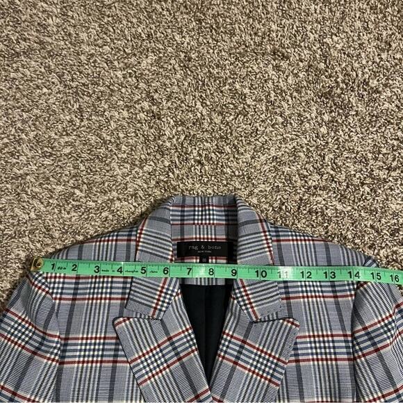 Rag & Bone Elise Plaid Double Breasted Blazer Blue - Picture 10 of 13